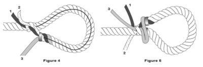 Tuck strands #2 and #3 for the eye splice.